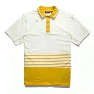 Taylor BobRad Retro Collar Ombre Polo mustard white sz XL